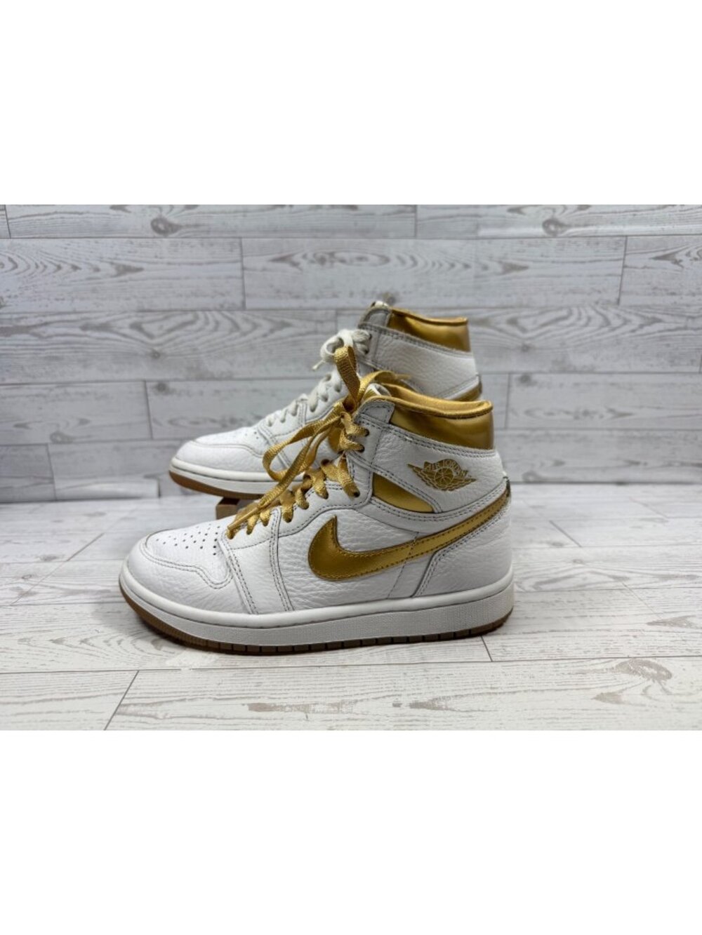 Nike Jordan 1 Retro High OG Sz 5 White Metallic Gold FD2597-107